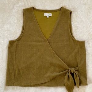 Madewell Texture & Thread Green Tank Wrap - L